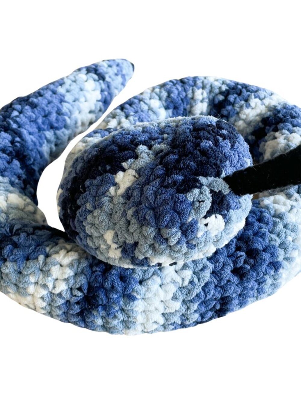Entire Closet $5! 4' Long Blue & White Hand Crocheted Snake Plushie Plush